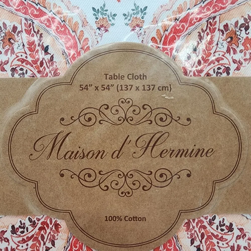 Maison d' Hermine Table Cloth Paisley Orient 100% Cotton Fall Boho 54 X 54